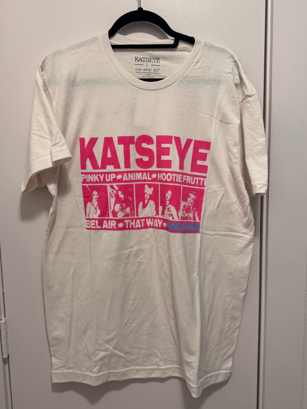 KATSEYE Women’s Large Wild EP Graphic T-Shirt Pink White Target Exclusive NWT